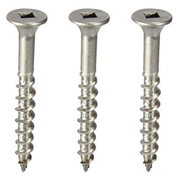 Newport Fasteners Deck Screw, #10 x 1-1/4 in, 316 Stainless Steel, Flat Head, Square Drive, 2000 PK V05435-BR-2000